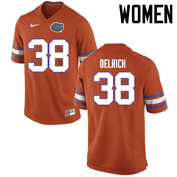 Florida Gators Women #38 Nick Oelrich College Football Jerseys Orange